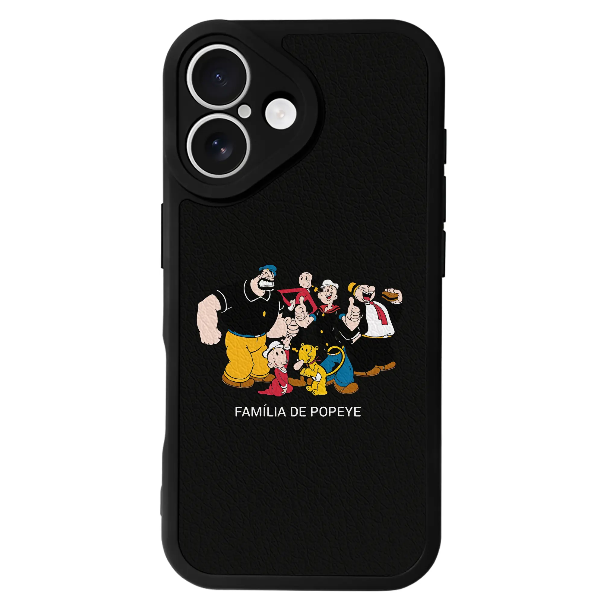 ポパイ グッズ ブルート - IPhone 16シリーズ対応 ・ シリコンスマホケース ・ レザー調 ・ 高精度フィット ・ 耐衝撃 ・ ワイヤレス充電対応 ・ 精密カット